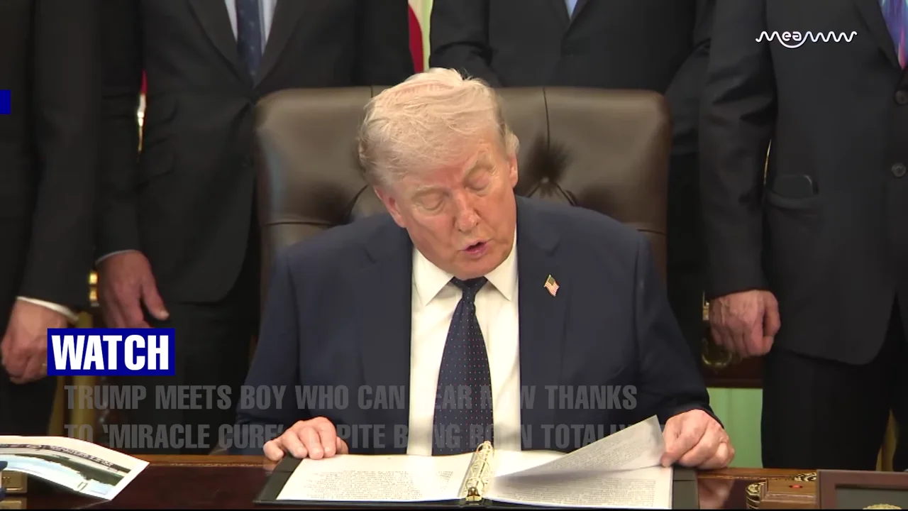 Trump meets boy who can hear now thanks to ‘miracle cure’ despite being born totally dead