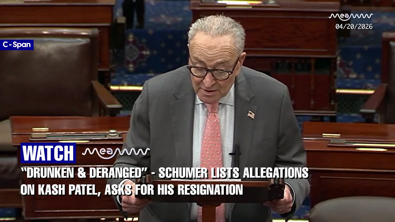 ”Drunken & deranged” - Schumer lists allegations on Kash Patel, asks for his resignation