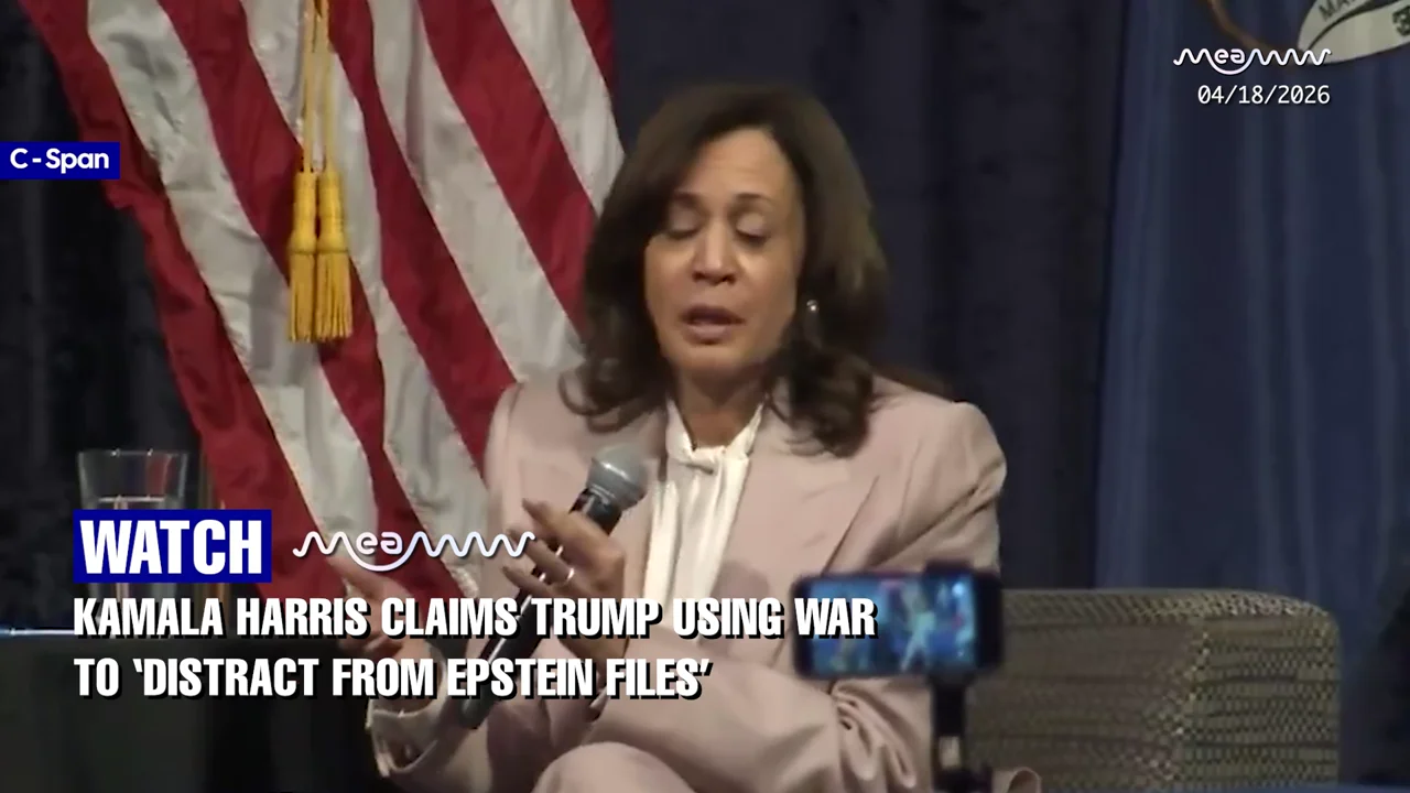 Kamala Harris Claims Trump Using War to ‘Distract from Epstein Files’