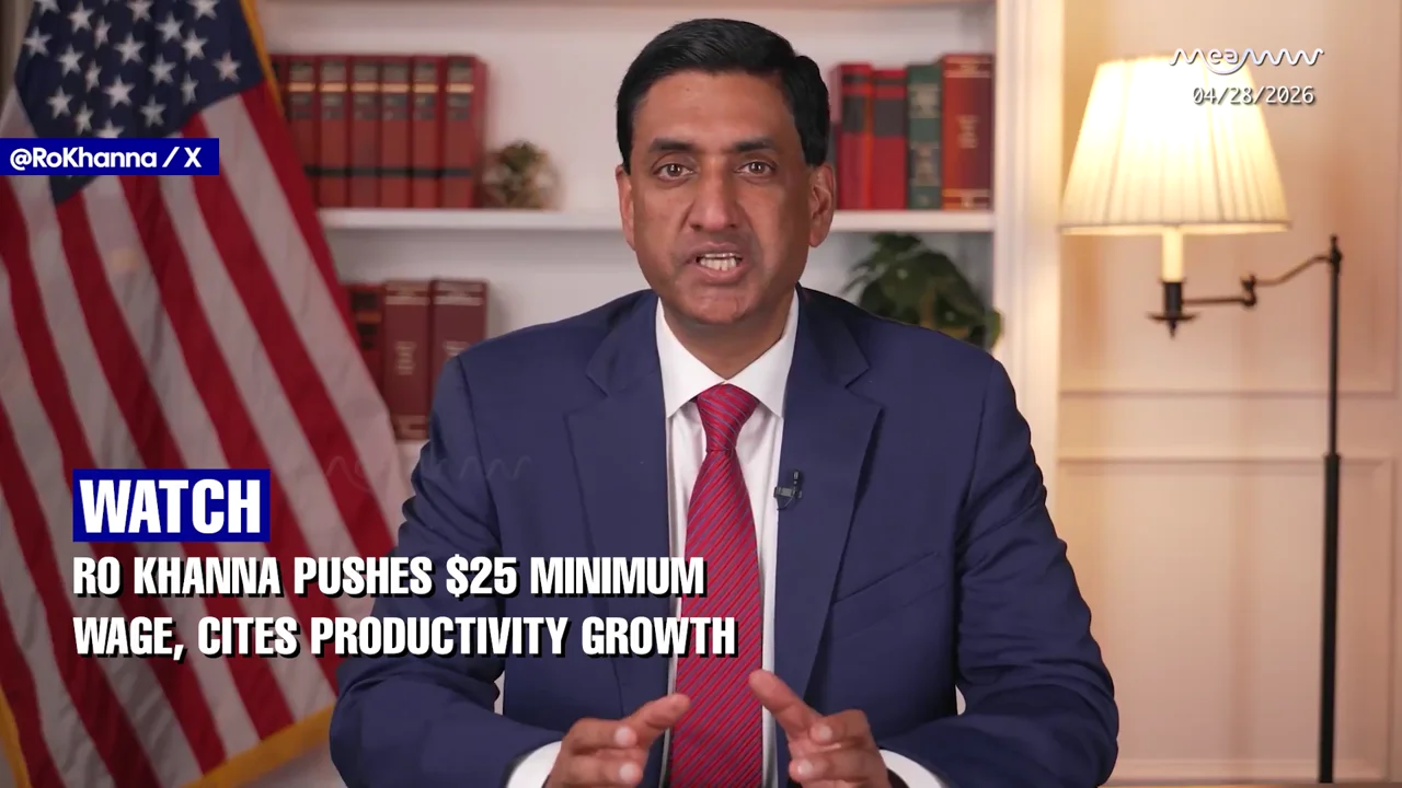 Ro Khanna Pushes $25 Minimum Wage, Cites Productivity Growth