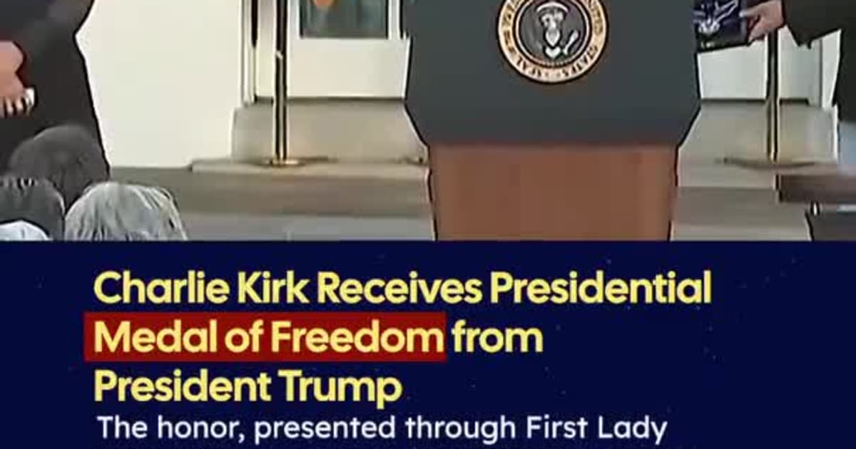 Charlie Kirk Receives Presidential Medal of Freedom from President Trump