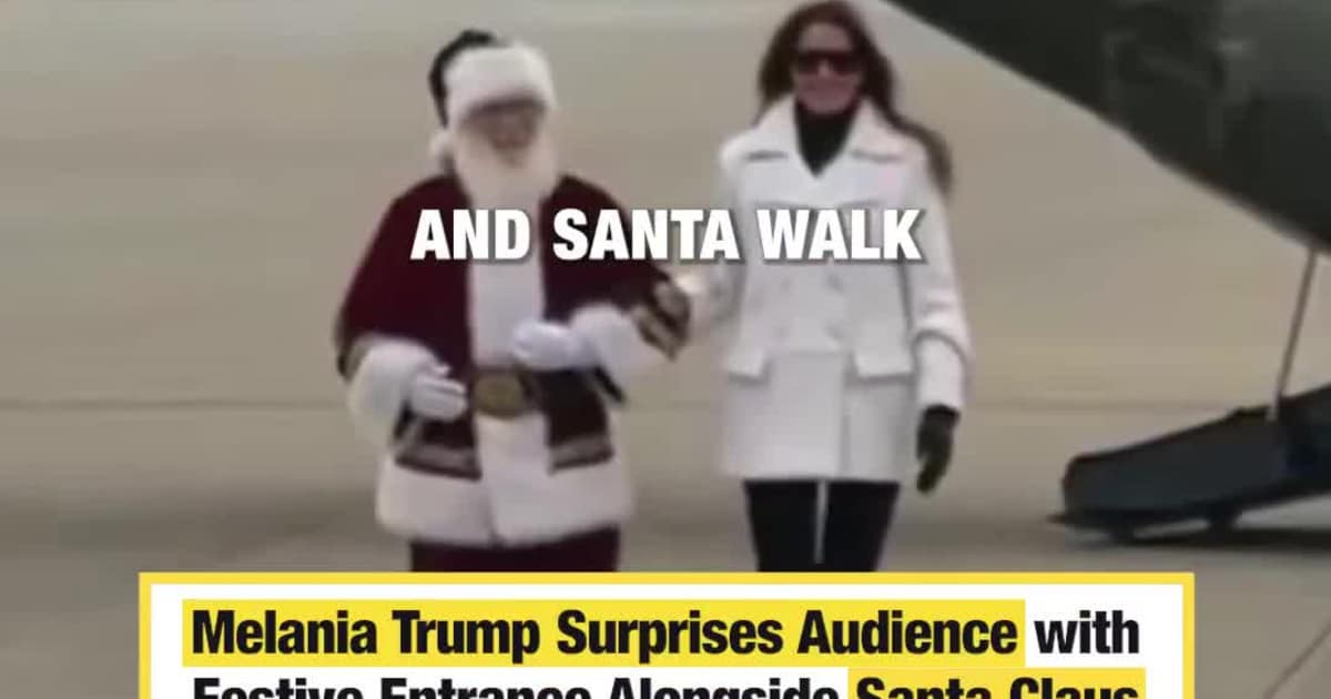 Melania Trump Surprises Audience with Festive Entrance Alongside Santa Claus