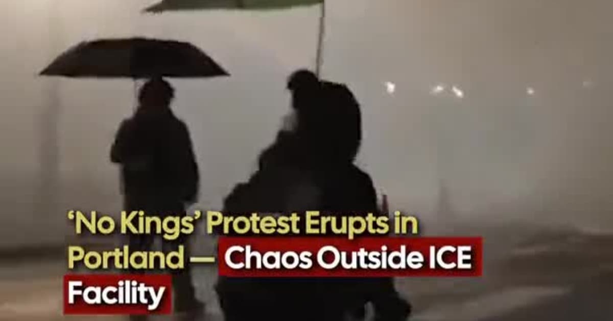 ‘No Kings’ Protest Erupts in Portland — Chaos Outside ICE Facility ...