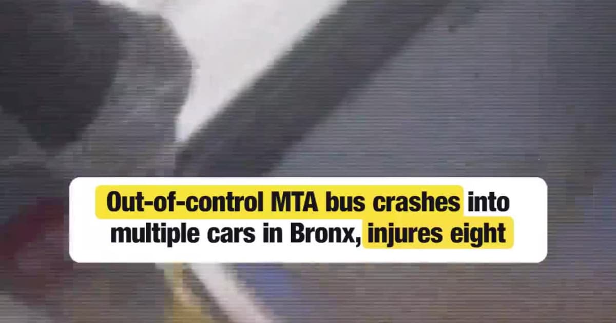 Out-of-control MTA bus crashes into multiple cars in Bronx, injures eight
