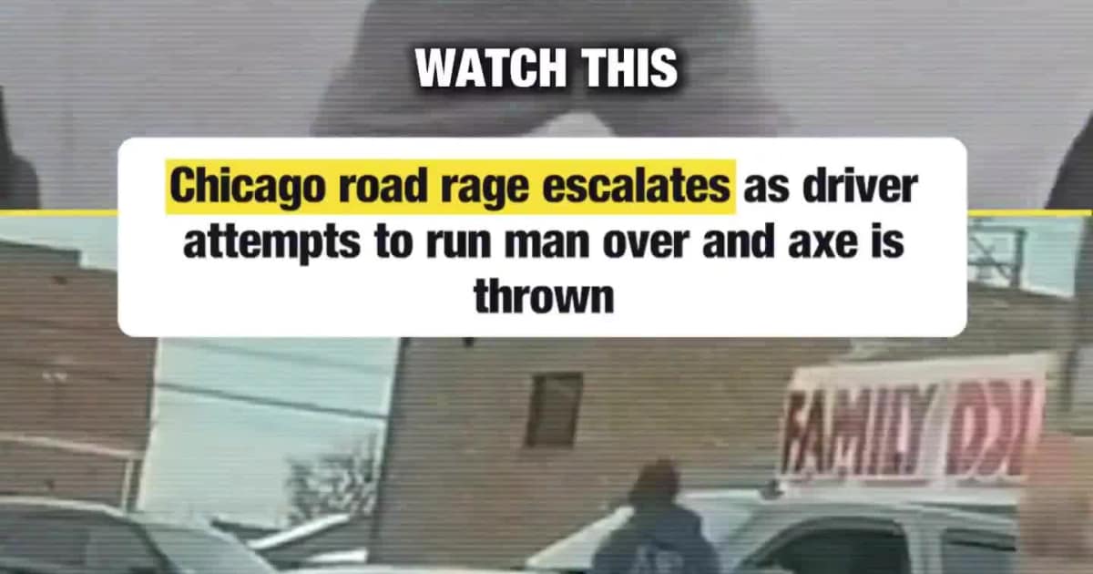 Chicago road rage escalates as driver attempts to run man over and axe is thrown
