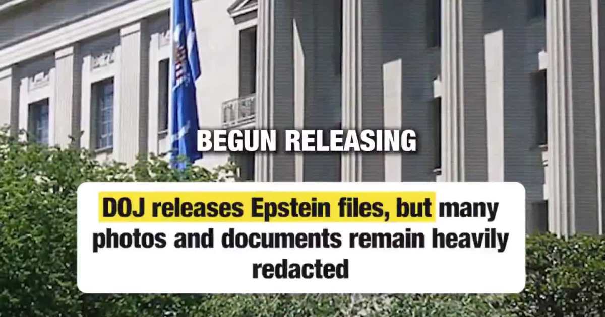 DOJ releases Epstein files, but many photos and documents remain heavily redacted