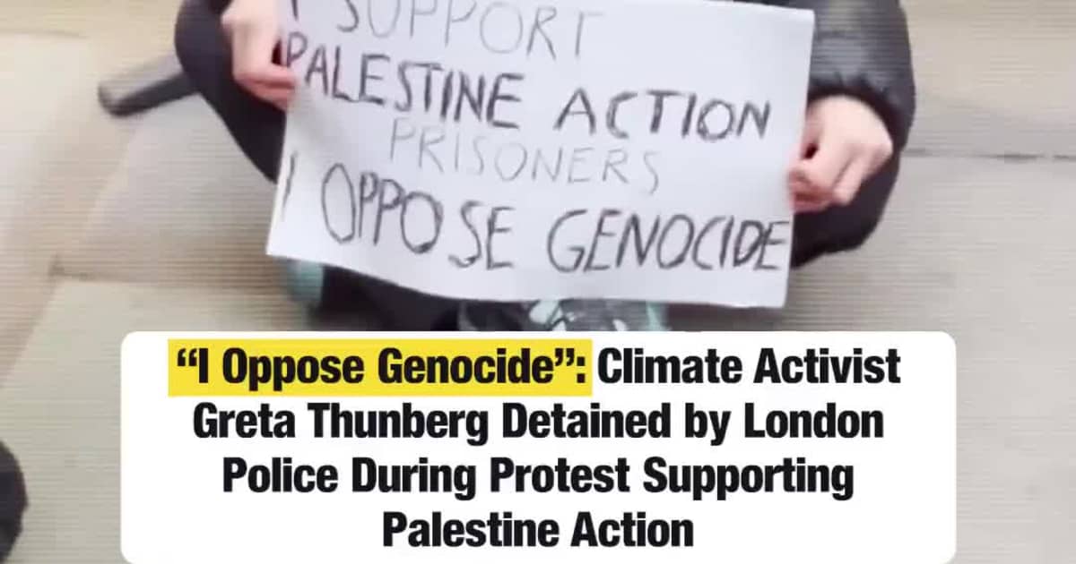 “I Oppose Genocide”: Climate Activist Greta Thunberg Detained by London Police During Protest Supporting Palestine Action