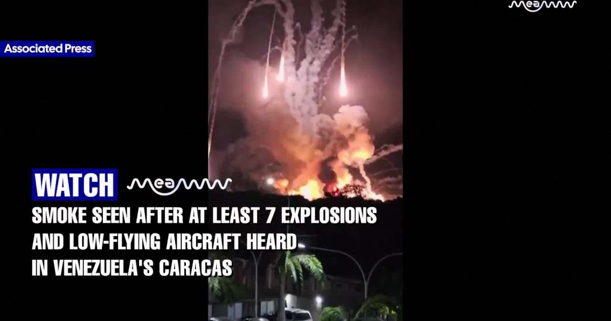 Smoke seen after at least 7 explosions and low-flying aircraft heard in Venezuela's Caracas