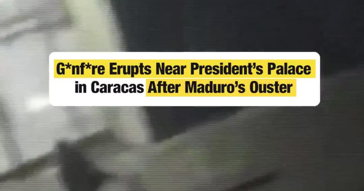 G*nf*re Erupts Near President’s Palace in Caracas After Maduro’s Ouster