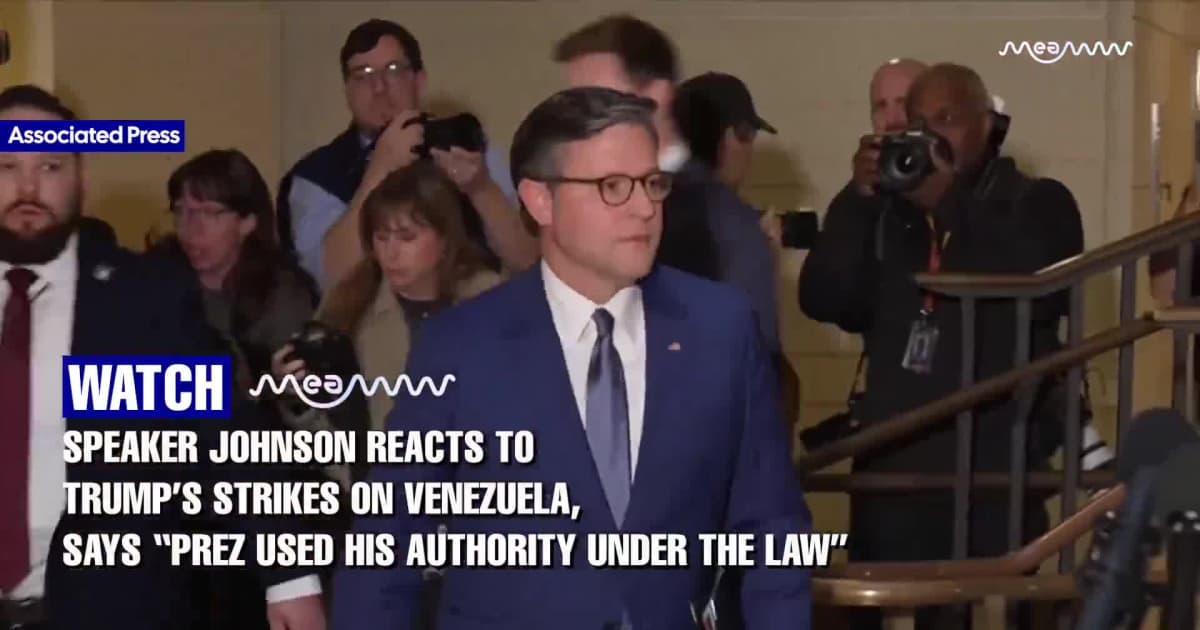 House Speaker Mike Johnson Defends Precision US Operation Capturing Maduro on Narco-Terror Charges