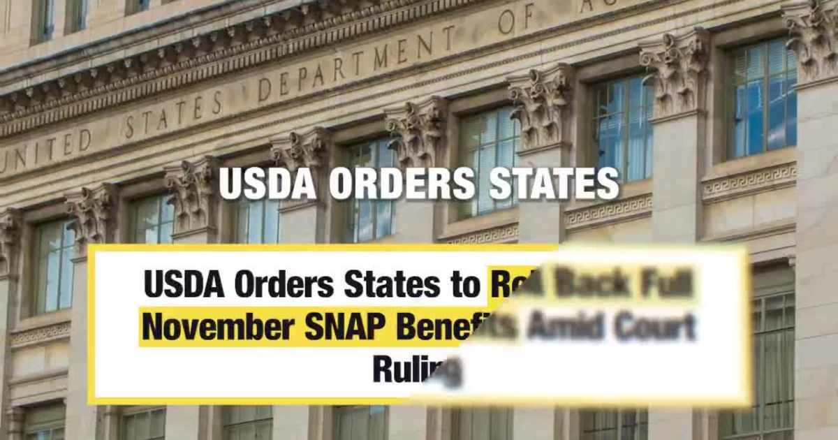 USDA Orders States to Roll Back Full November SNAP Benefits Amid Court Ruling