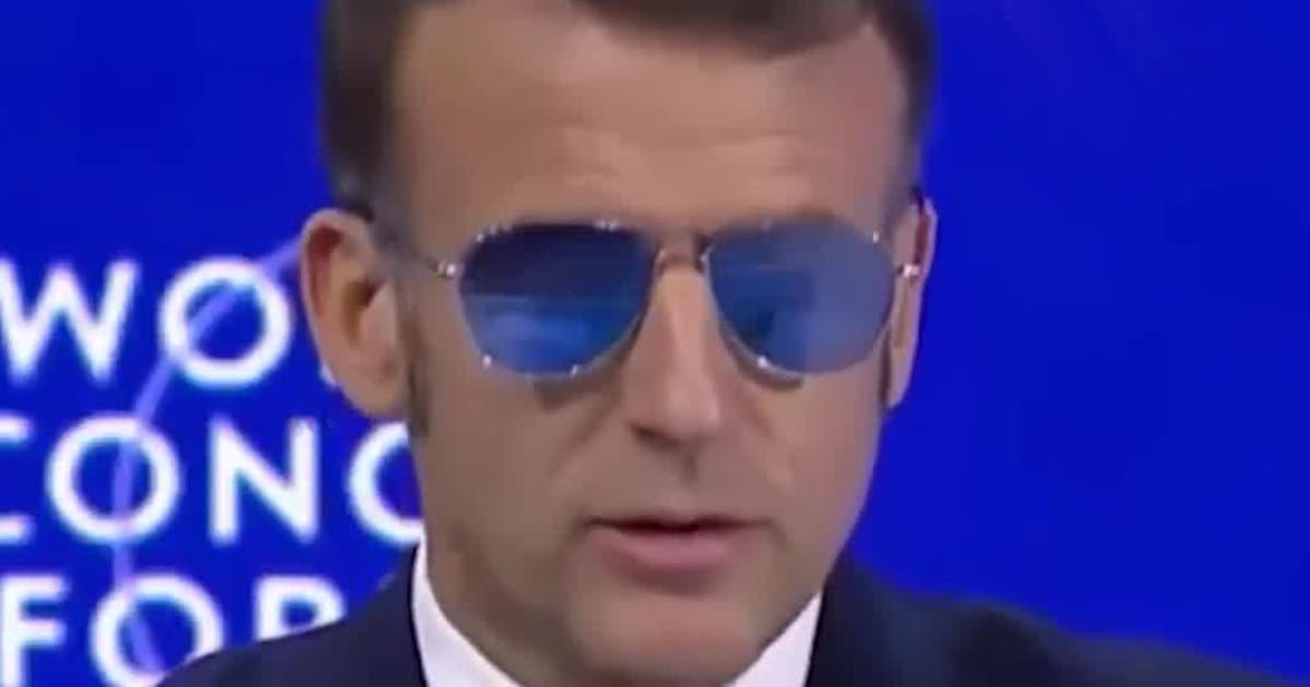 Emmanuel Macron Pushes Back on Trump at Davos, Sunglasses On