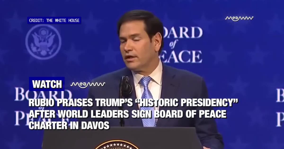 Rubio Praises Trump’s “Historic Presidency” After World Leaders Sign Board of Peace Charter in Davos