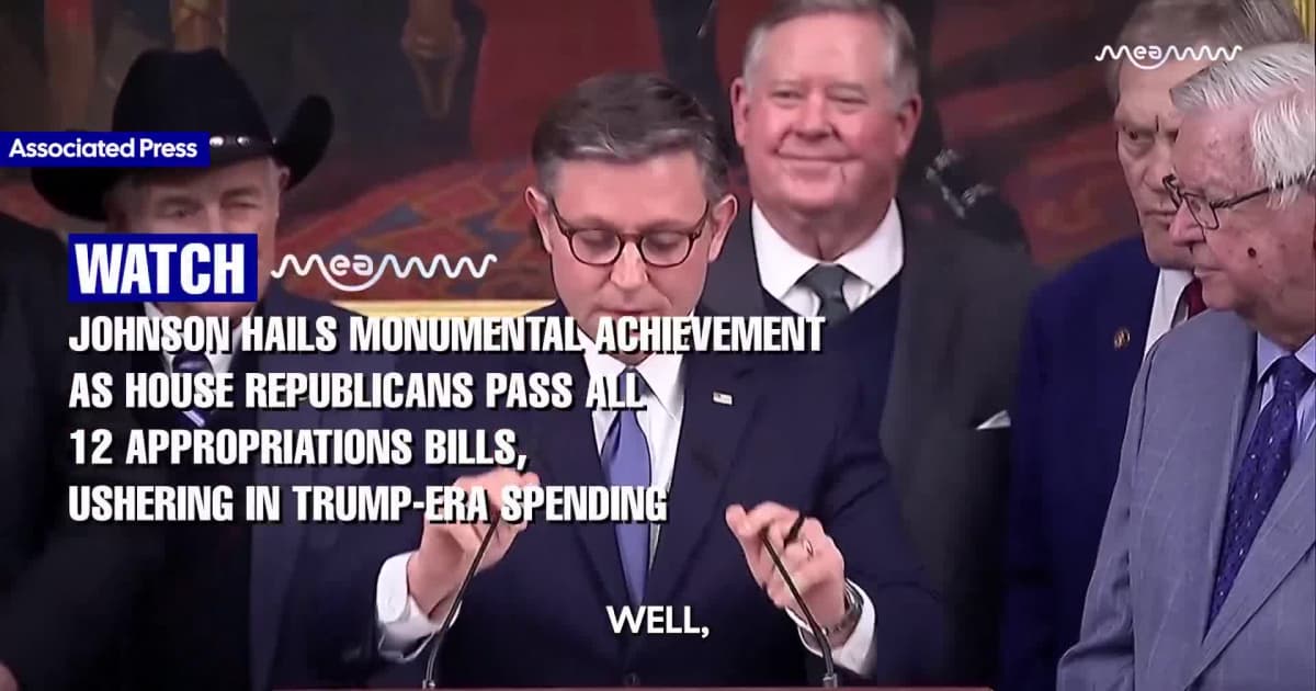 Speaker Mike Johnson Celebrates ‘Monumental’ Win: House GOP Passes All 12 Appropriations Bills