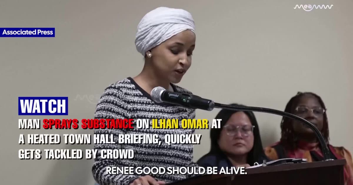 “Man Sprays Substance on Ilhan Omar at Heated Town Hall After She Calls to ‘Abolish ICE