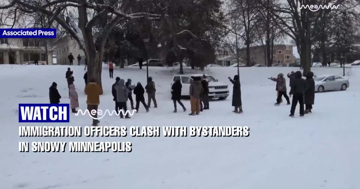 Immigration Enforcement Officers Clash With Bystanders During Snowy Confrontation