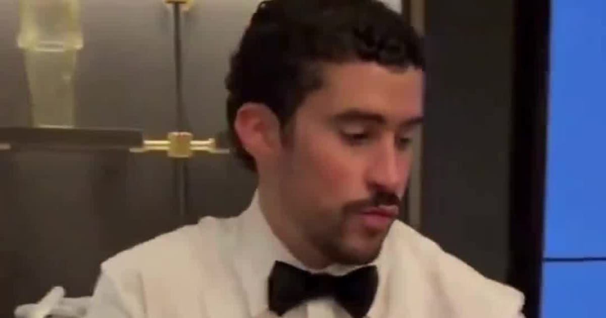 Bad Bunny Dances With His Historic Grammy Trophies