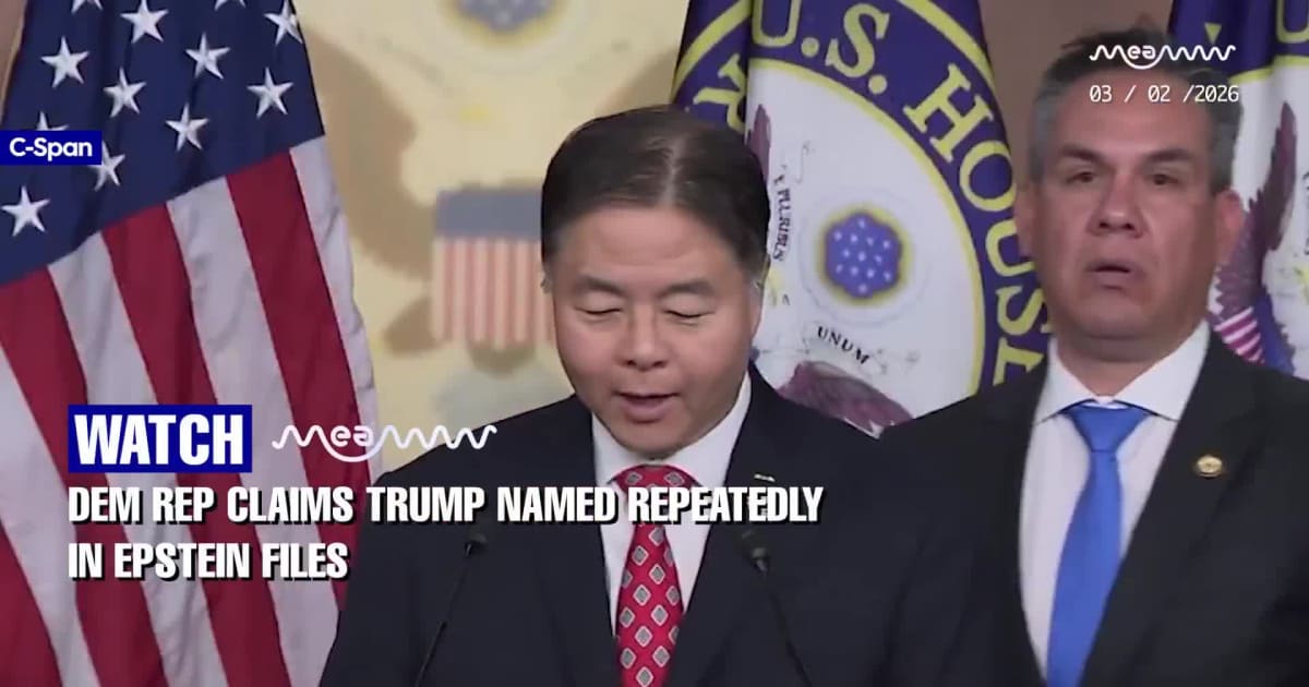 Rep. Ted Lieu Makes Explosive Claims Linking Trump to Epstein Files