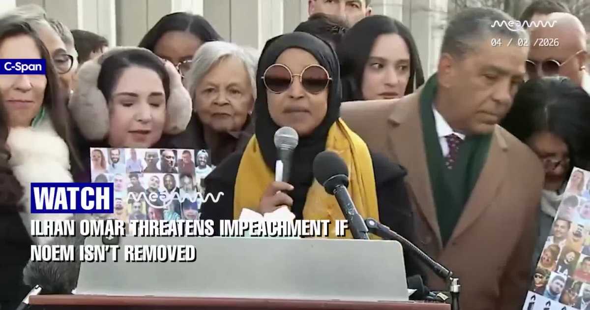 Rep. Ilhan Omar Threatens Impeachment Over Kristi Noem
