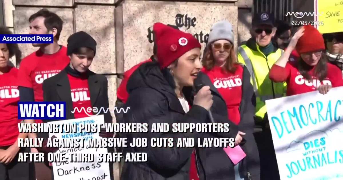 Washington Post Workers And Supporters Rally Against Massive Job Cuts And Layoffs After One-Third Staff Axed