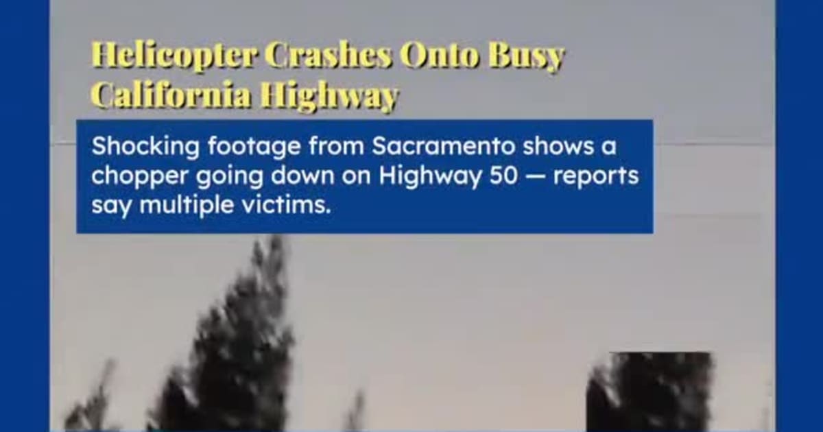 Helicopter Crashes Onto Busy California Highway