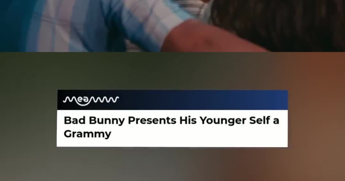 Bad Bunny Presents Grammy to His Young Self at Super Bowl