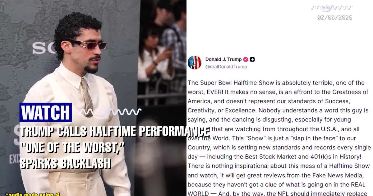 Trump Calls Halftime Performance “One of the Worst,” Sparks Backlash