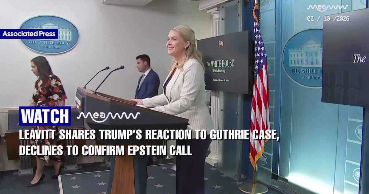 Leavitt Shares Trump’s Reaction to Guthrie Case, Declines to Confirm Epstein Call