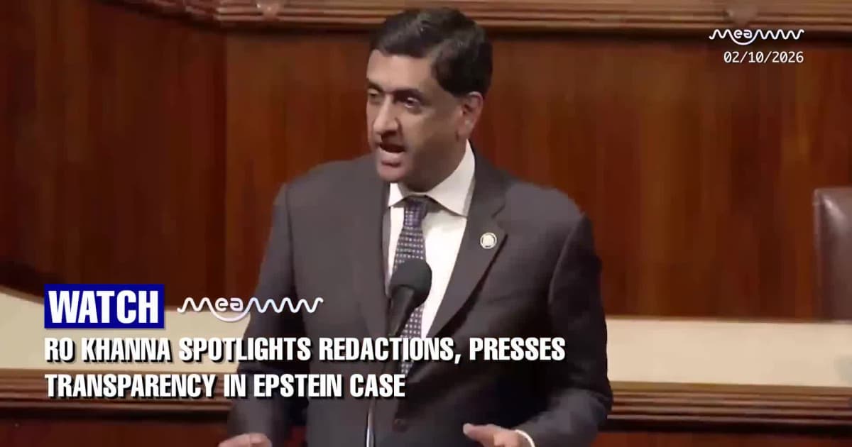 Epstein Files | Ro Khanna Reveals Six Redacted Names From Epstein Files on House Floor