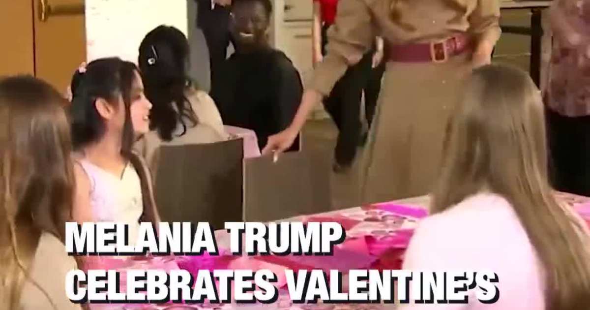Melania Trump celebrates Valentine’s Day with children at NIH