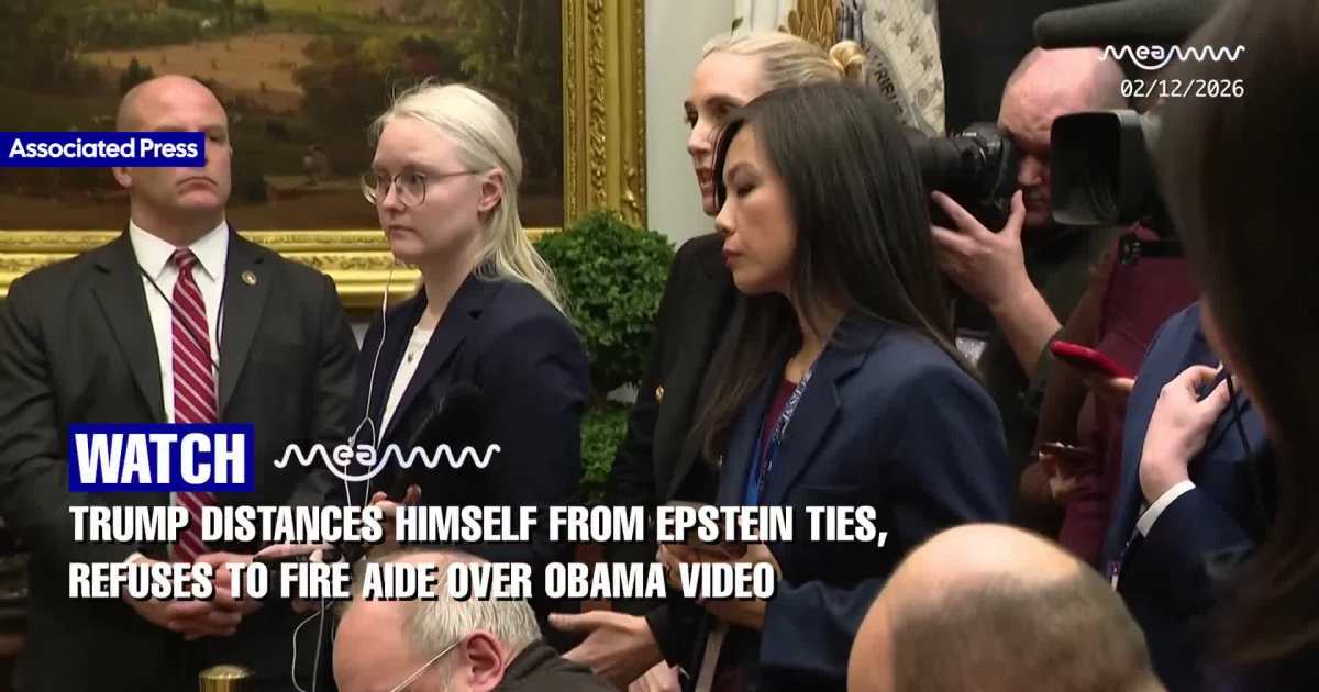 Trump On Epstein |  Trump Distances Himself from Epstein Ties, Refuses to Fire Aide Over Obama Video