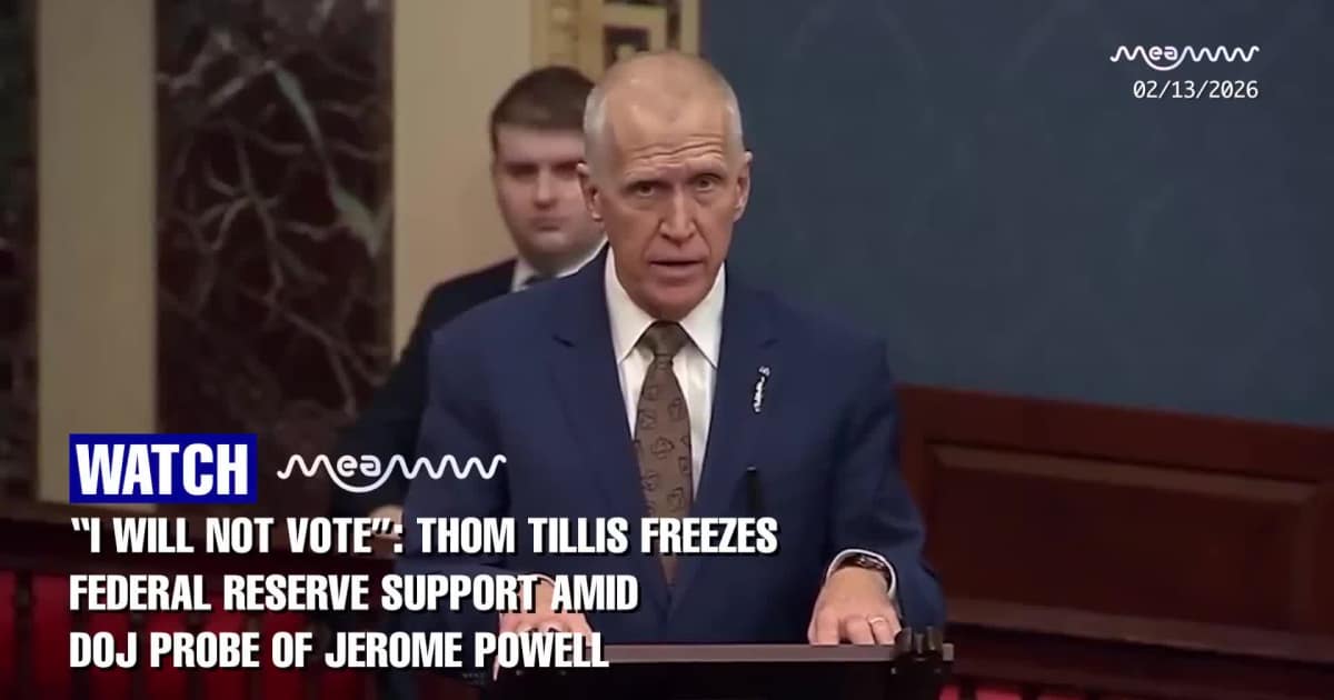I Will Not Vote”: Thom Tillis Freezes Federal Reserve Support Amid DOJ Probe of Jerome Powell