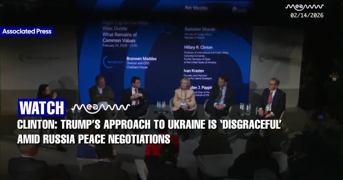 Hillary Clinton Calls Trump’s Ukraine Position ‘Disgraceful’ at Munich Security Conference