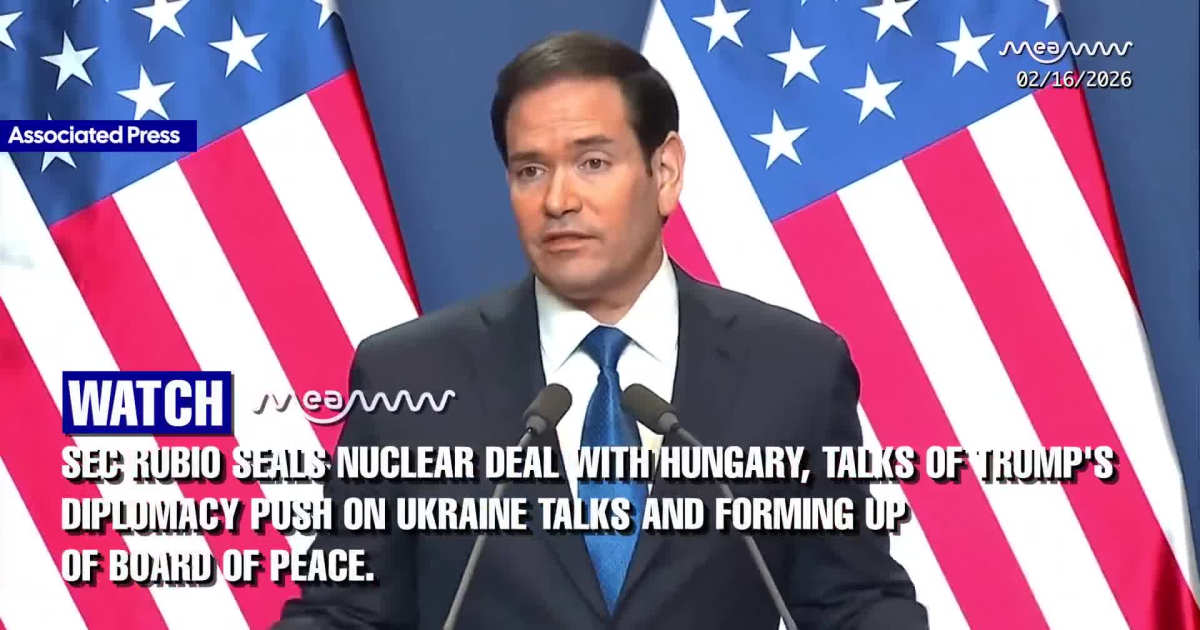 Sec Rubio seals nuclear deal with Hungary, Talks Of Trump's diplomacy push on Ukraine talks and forming up of Board Of Peace.