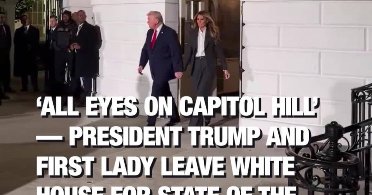 ‘All Eyes on Capitol Hill’ President Trump and First Lady Leave White House for State of the Union Address