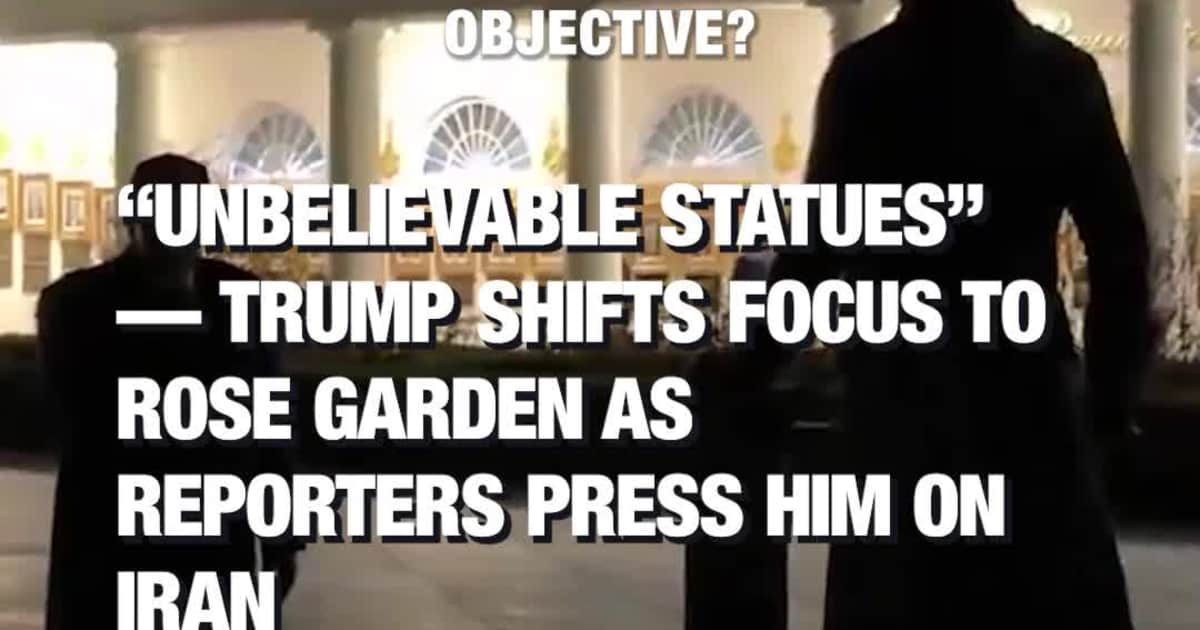 “Unbelievable Statues” Trump Shifts Focus to Rose Garden as Reporters Press Him on Iran