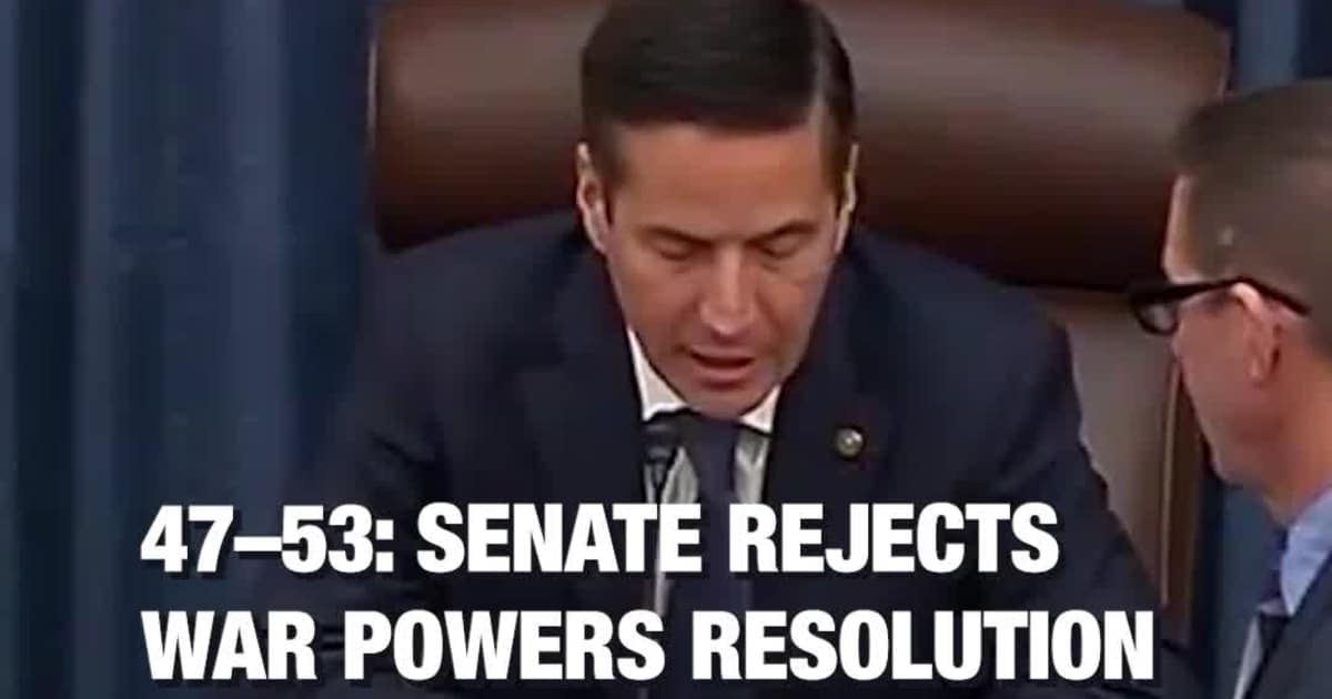 47–53: Senate Rejects War Powers Resolution as Fetterman Breaks with Dems, Rand Paul with GOP