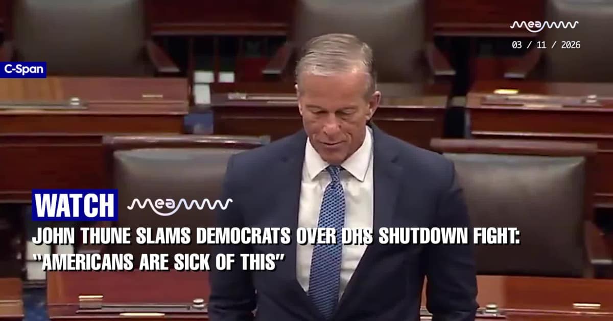 John Thune Slams Democrats Over DHS Shutdown Fight: “Americans Are Sick of This”