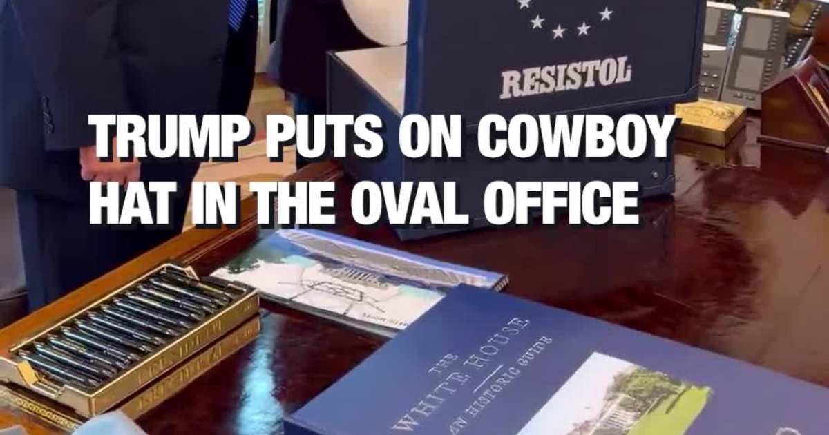 Trump Puts on Cowboy Hat in the Oval Office