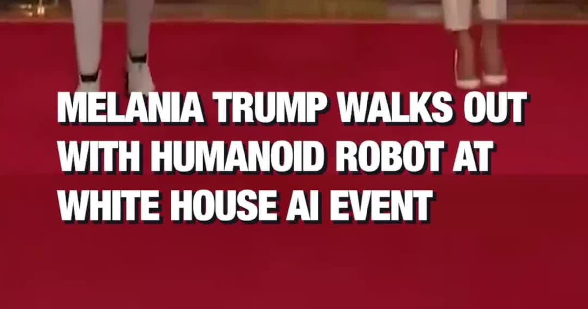 Melania Trump Walks Out With Humanoid Robot at White House AI Event
