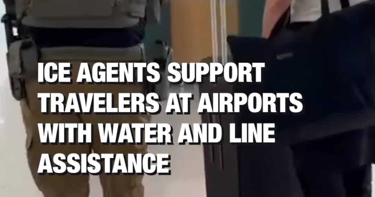 ICE Agents Support Travelers at Airports With Water and Line Assistance