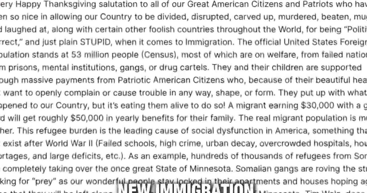 Donald Trump Proposes Nationwide Migration Pause & “Reverse Migration” Strategy