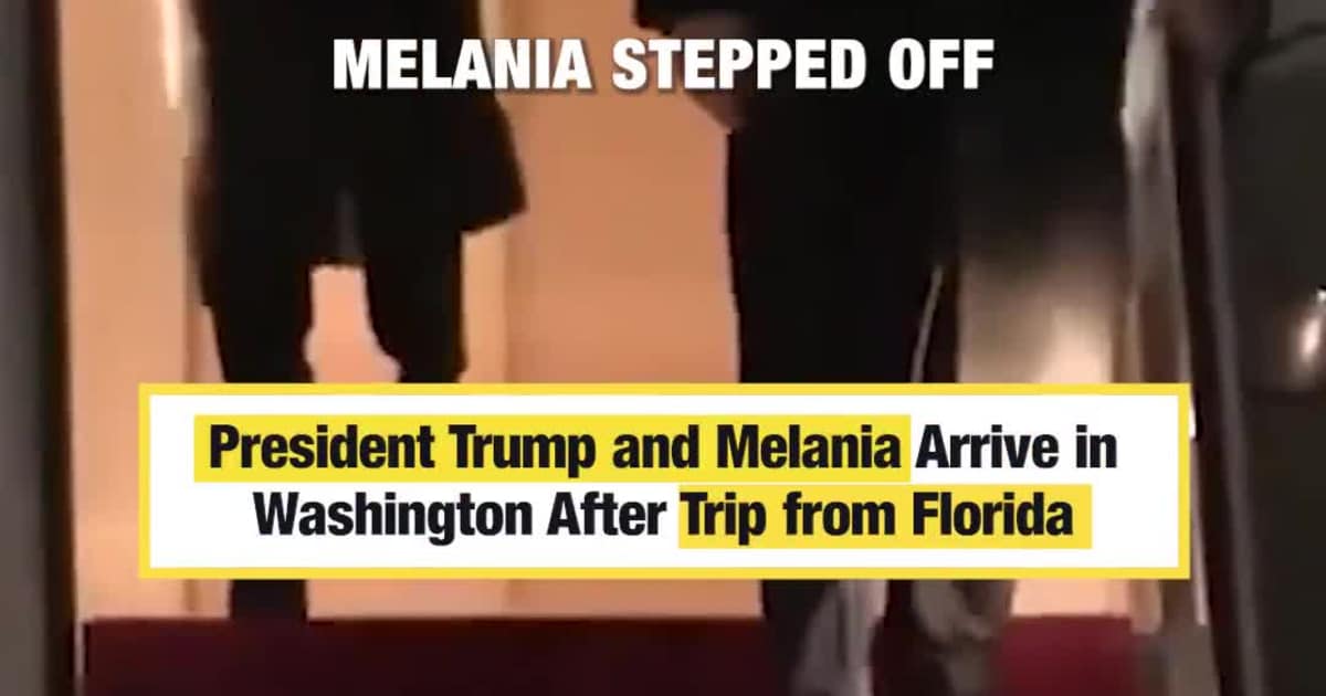 Trump and Melania Touch Down in D.C. After Trip from Florida