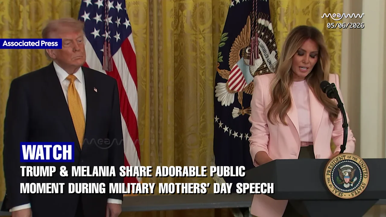 WATCH: Trump & Melania Share Adorable Public Moment During Military Mothers’ Day Event