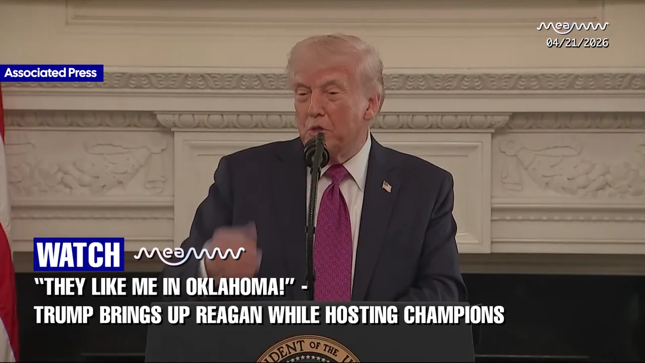 "I Won Oklahoma 77 Out of 77 — Second Was Ronald Reagan" - Trump Boasts at NCAA Champions White House Visit