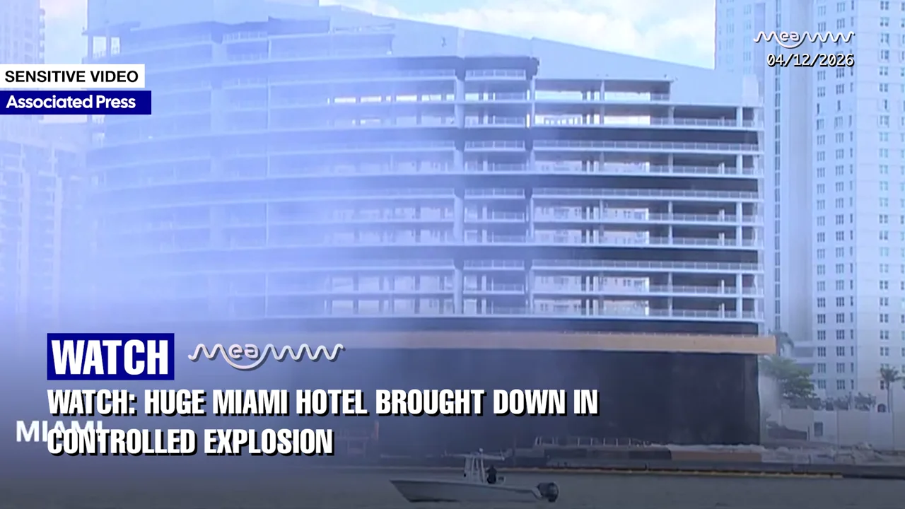 CAUGHT ON CAMERA! - Watch 23-Story Hotel Imploded in Miami in Massive Controlled Demolition