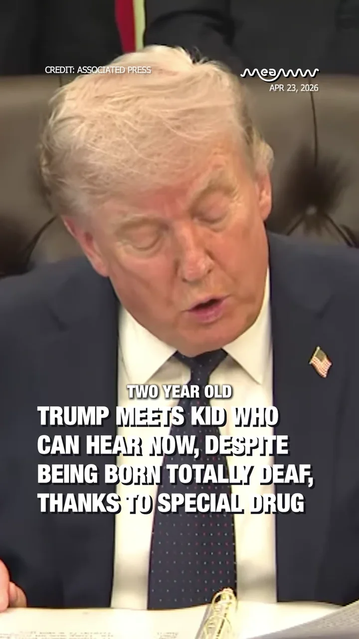 Trump meets kid who can hear now, despite being born totally deaf, thanks to special drug