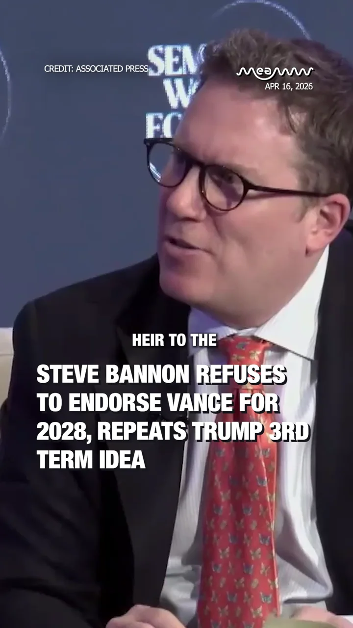 Steve Bannon refuses to endorse Vance for 2028, repeats Trump 3rd term idea