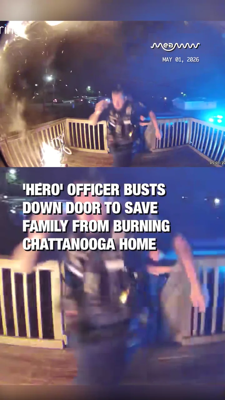 'Hero' Officer Busts Down Door to Save Family From Burning Chattanooga Home