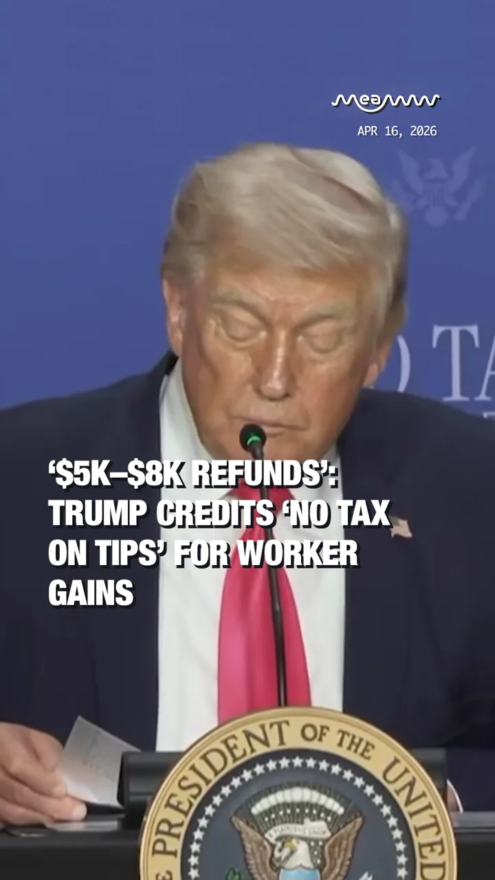 ‘$5K–$8K Refunds’: Trump Credits ‘No Tax on Tips’ for Worker Gains